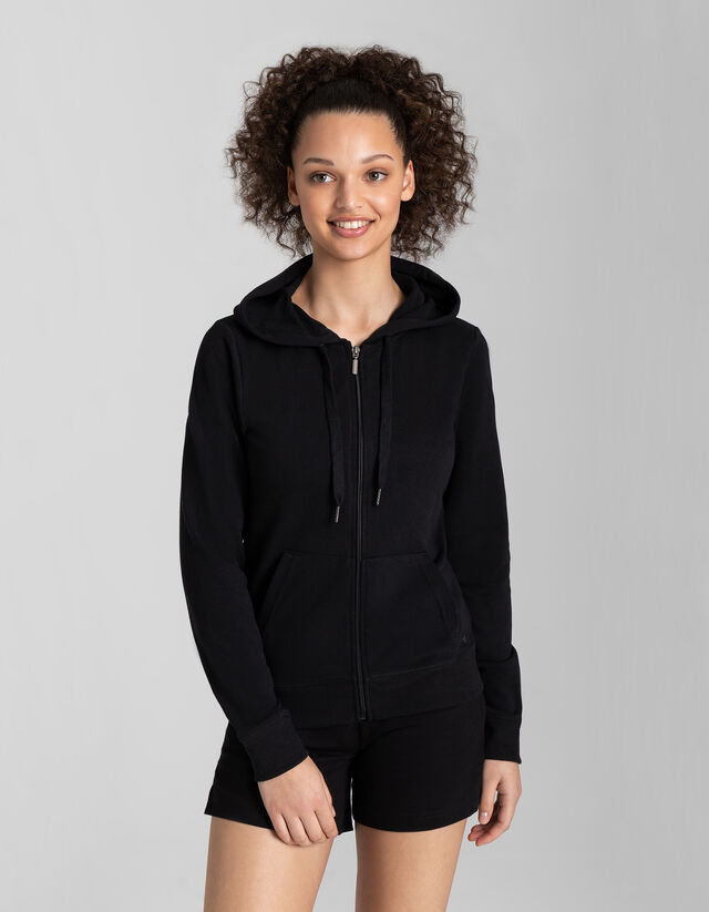 Cipzáros melegítőfelső - Normál fazon - fekete