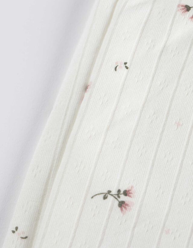 Felsőből és nadrágból álló pizsama szett - Strukturált anyag - feher