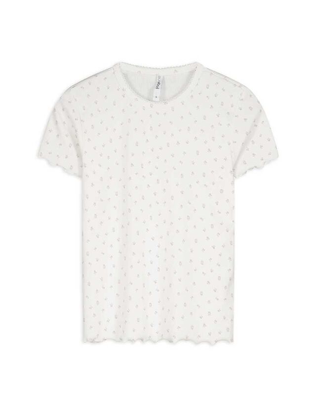 Póló - Fodros szegéssel - feher