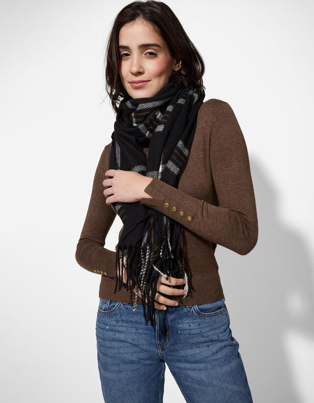 Sál - Kockás - sötétszürke