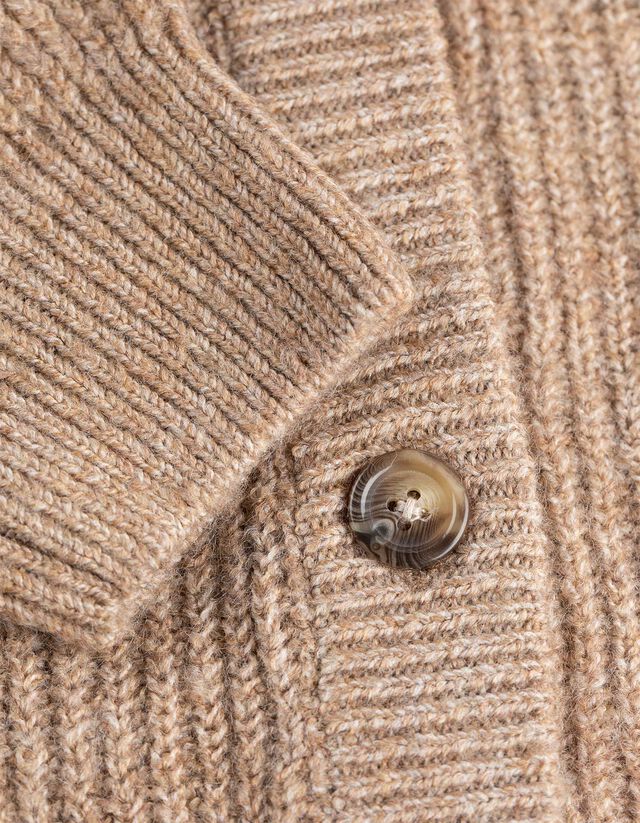 Kötött kardigán - Bordázott - szürke