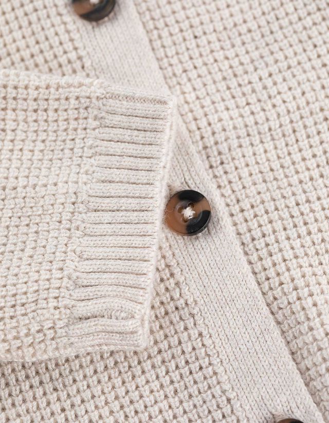 Kötött kardigán - Pamut - bézs