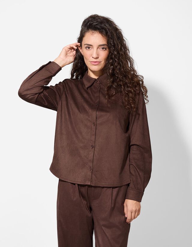 Blúz - Velúr utánzat - sötétzöld