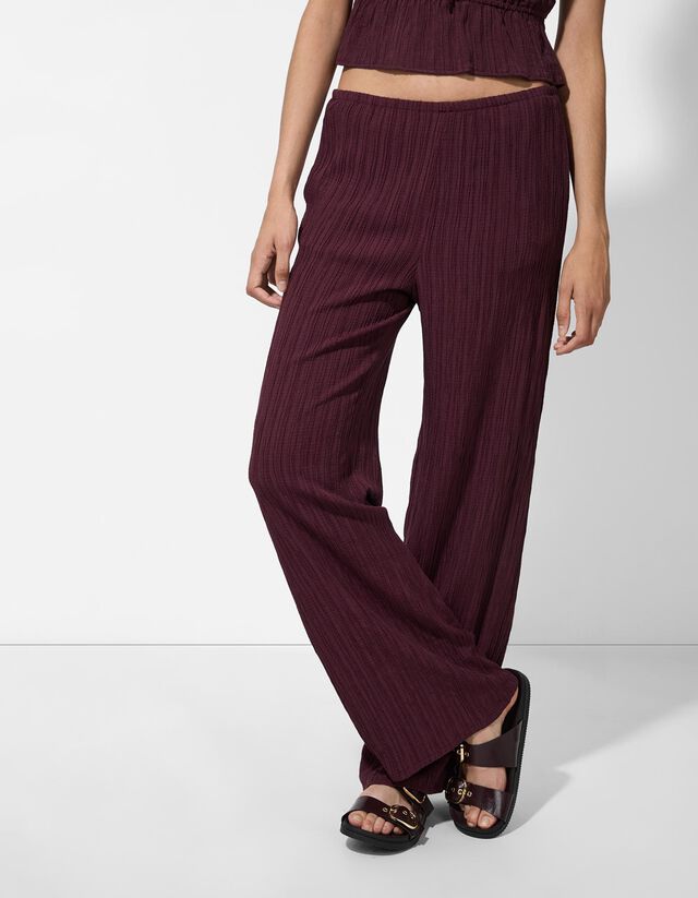 Bő nadrág - Viszkózkeverék - sotetlila