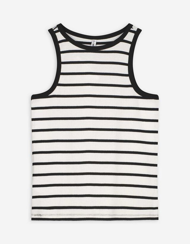 Ujjatlan felső - Bordázott - feher