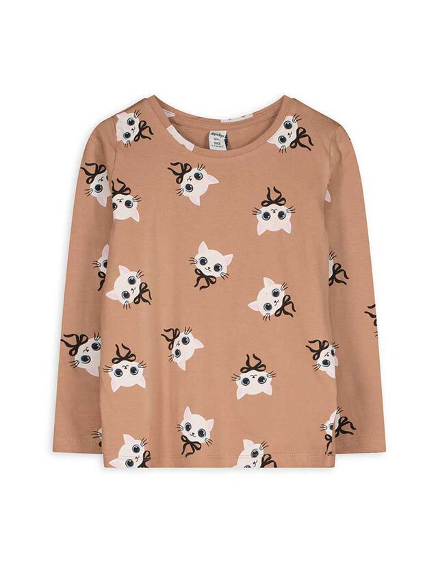 Hosszú ujjú felső - Elszórt nyomott minta - rozsaszin