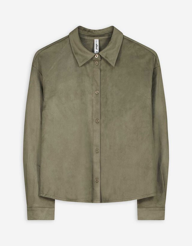 Blúz - Velúr utánzat - sötétzöld