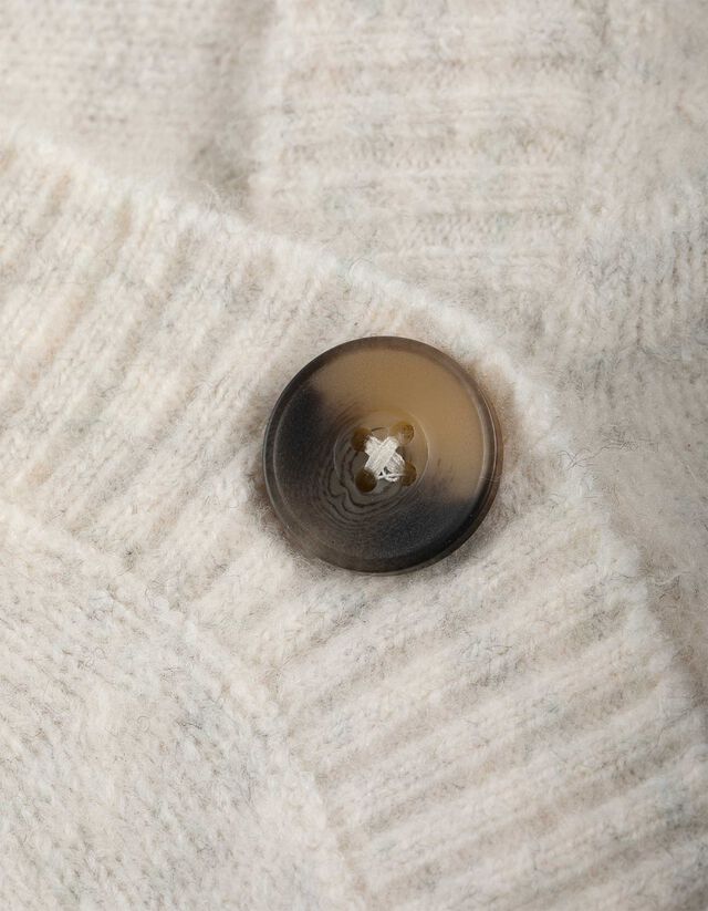 Kötött kardigán - Foltzsebek - sotetlila