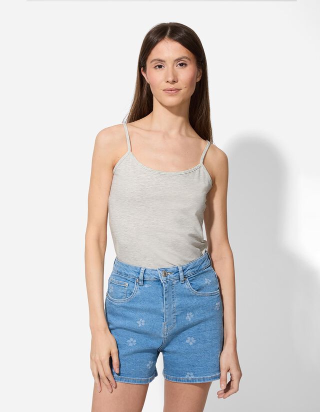 Ujjatlan felső - Spagettipántos - vilagos szurke