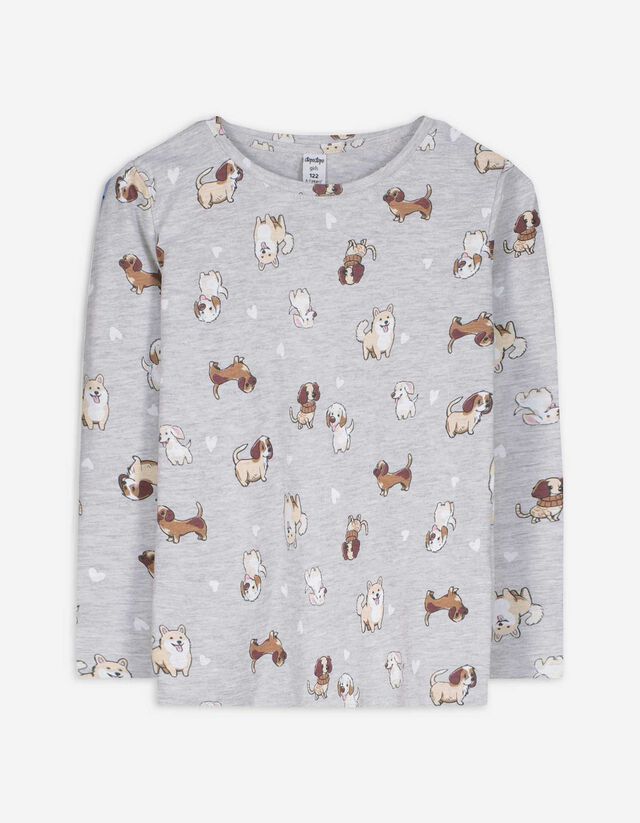 Hosszú ujjú felső - Elszórt nyomott minta - rozsaszin