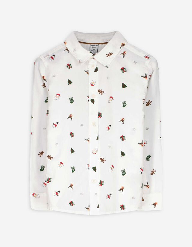 Férfi ing - Elszórt nyomott minta - feher