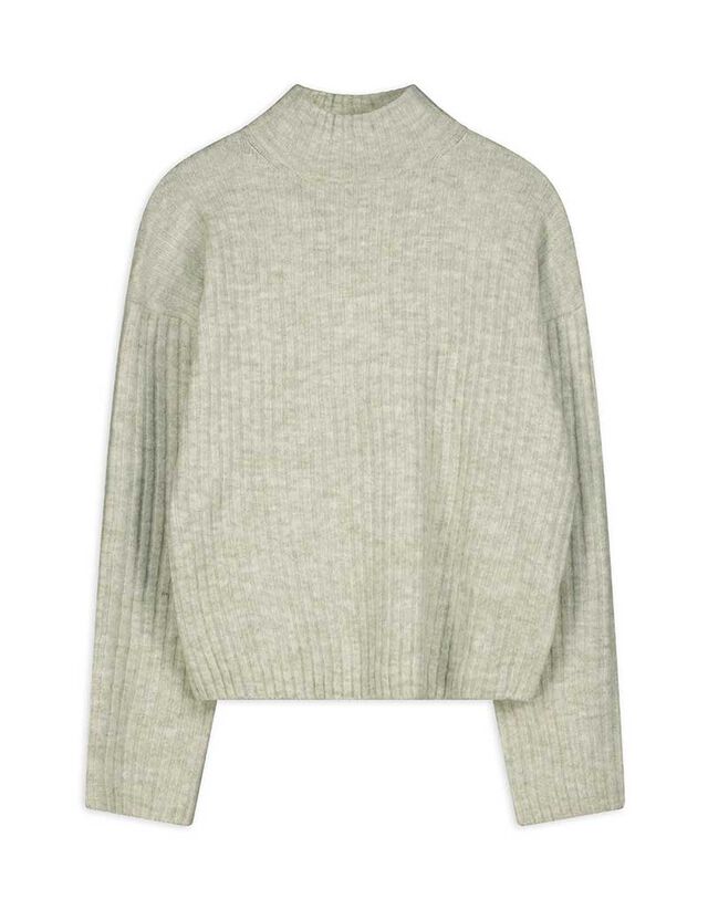 Pulóver - Állógallér - világos barna