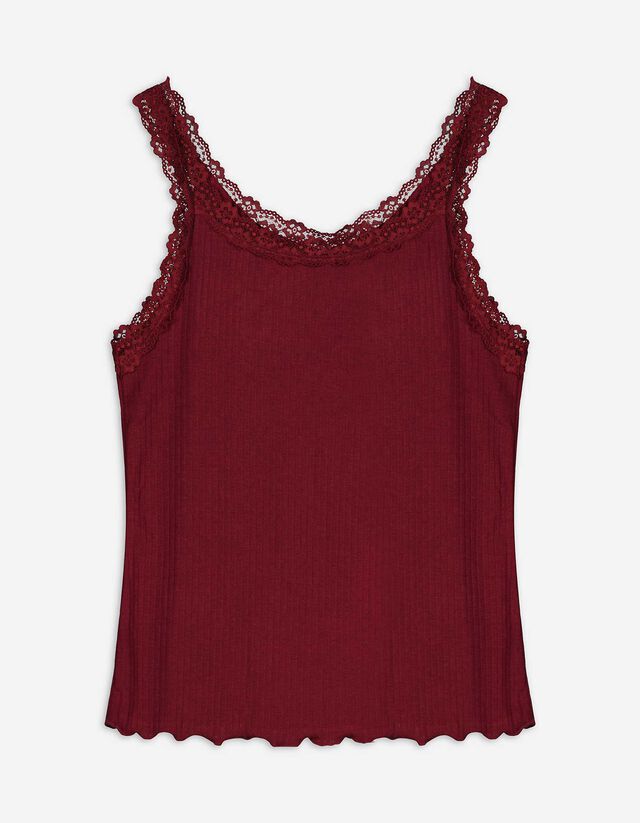 Ujjatlan felső - Csipkerátéttel - feher