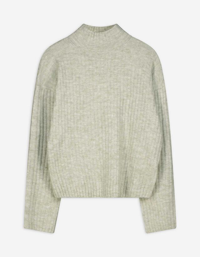 Pulóver - Állógallér - világos barna