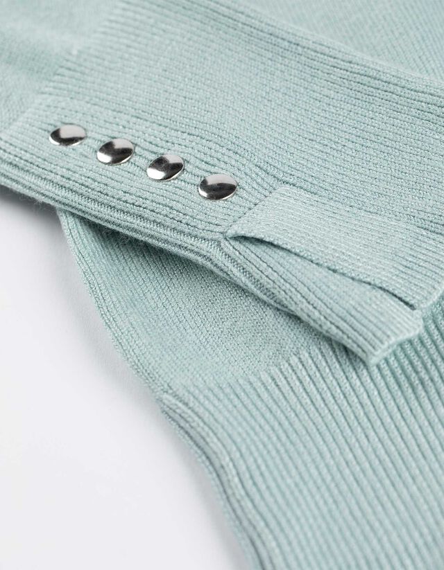 Pulóver - Díszgombokkal - sotetlila