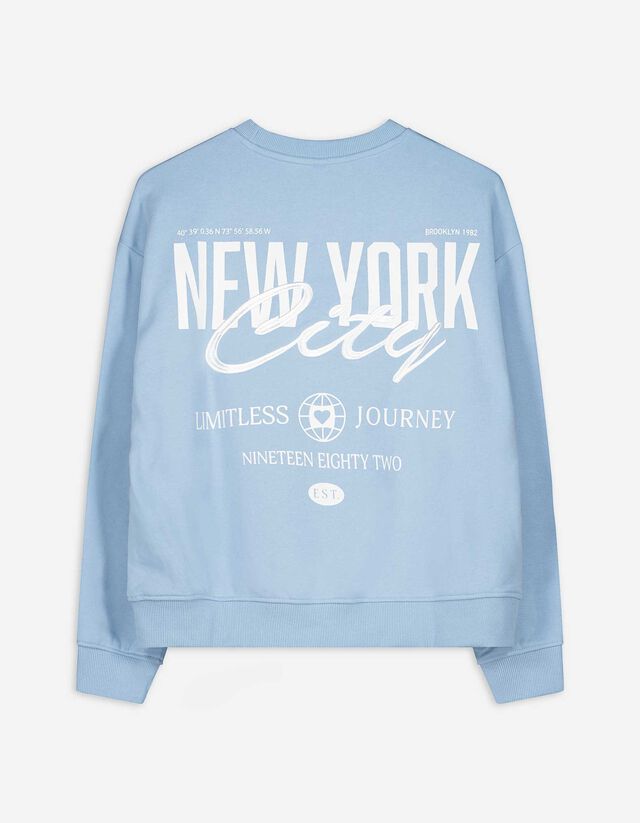 Melegítőfelső - Hátul nyomtatott minta - vilagoskek