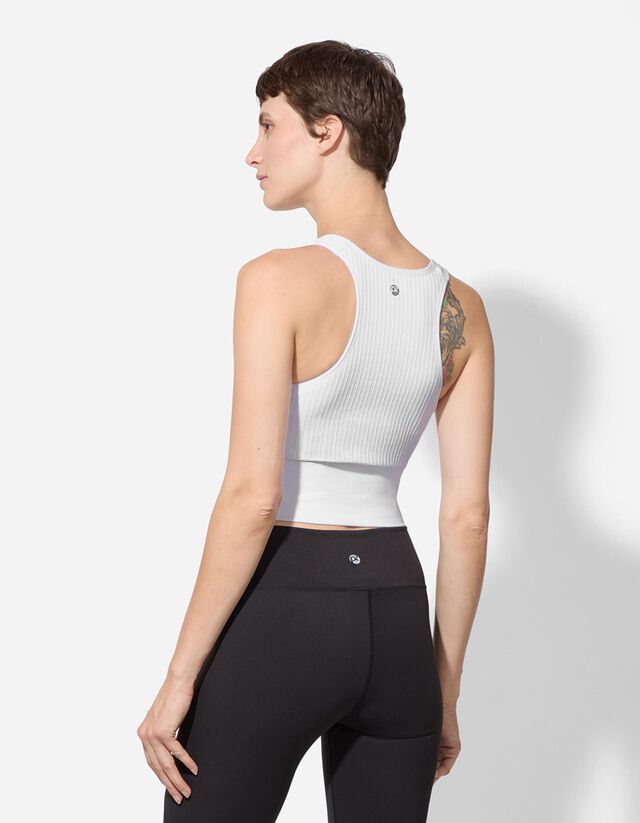 Rövid top - Bordázott - fekete