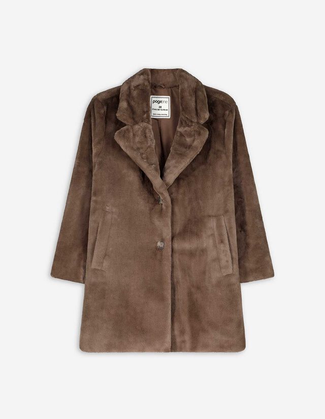 Kabát - Műszőrme - barna