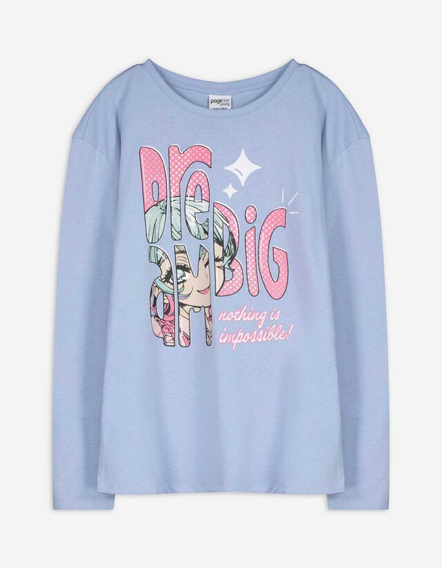 Hosszú ujjú felső - Elülső nyomtatás - pink