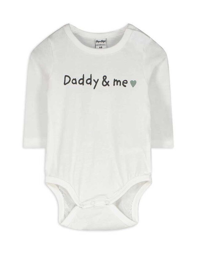 Hosszú ujjú body - Nyomott minta - feher