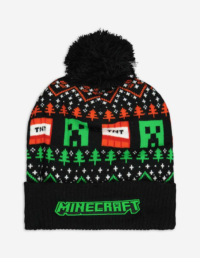 Pomponos sapka - Minecraft - fekete