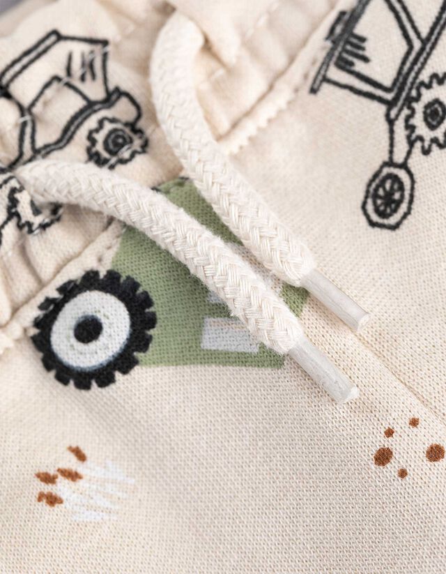 Szabadidőnadrág - Elszórt nyomott minta - feher