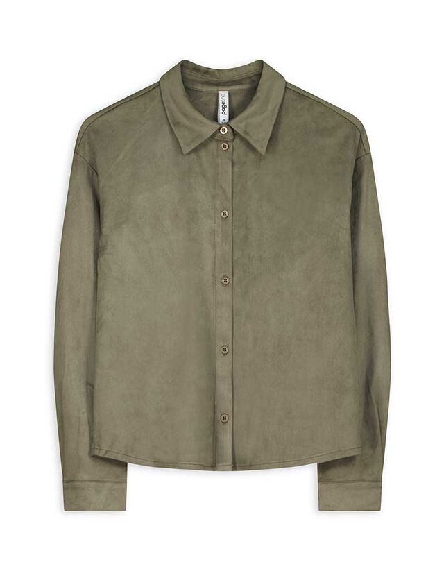 Blúz - Velúr utánzat - sötétzöld