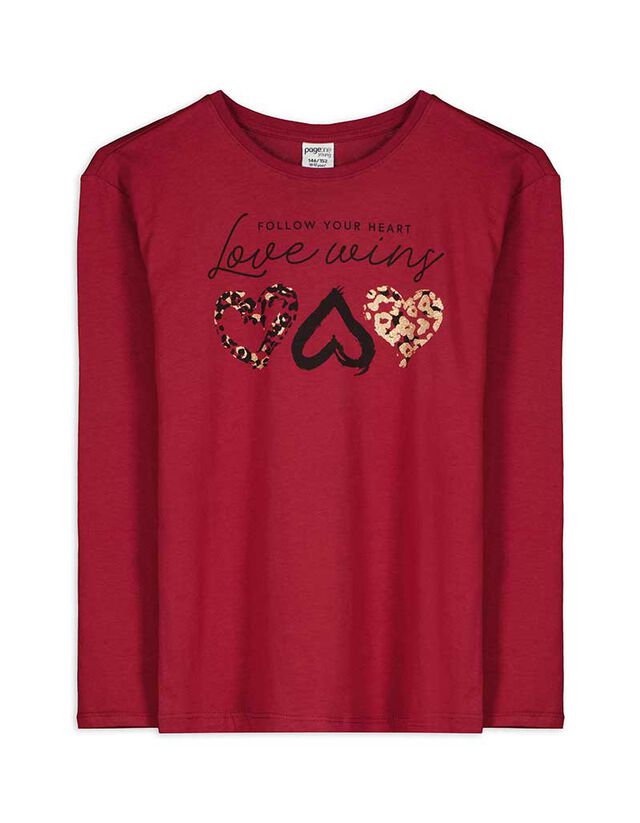 Hosszú ujjú felső - Elülső nyomtatás - pink