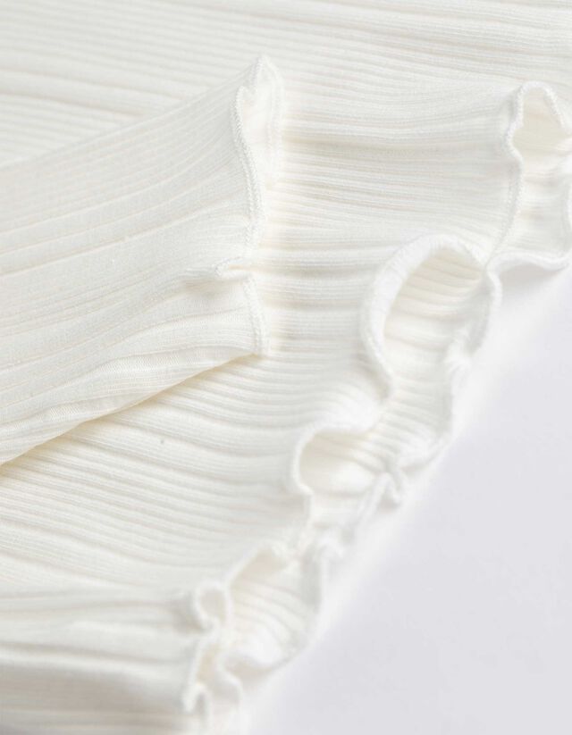 Pizsamafelső - Bordás kötés - feher