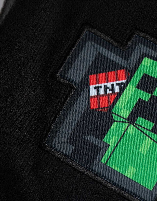 Sapka, sál és kesztyűk szett - Minecraft - fekete