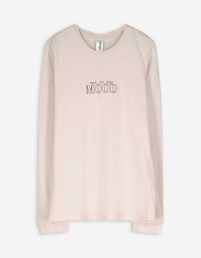 Felsőből és nadrágból álló pizsama szett - Elszórt nyomott minta - bronz