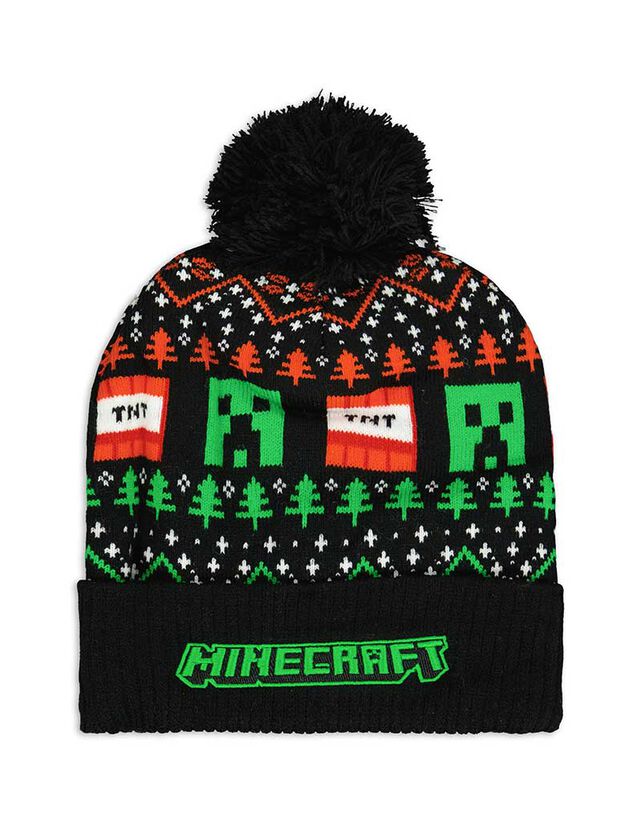 Pomponos sapka - Minecraft - fekete