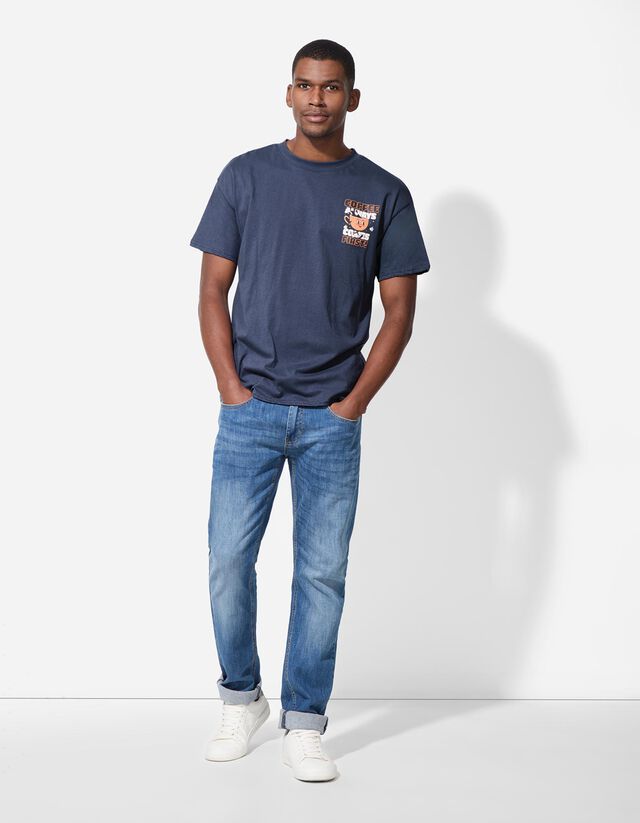 Póló - Hátul nyomtatott minta - feher