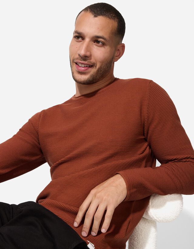 Pulóver - Kerek nyakkivágás - világos barna