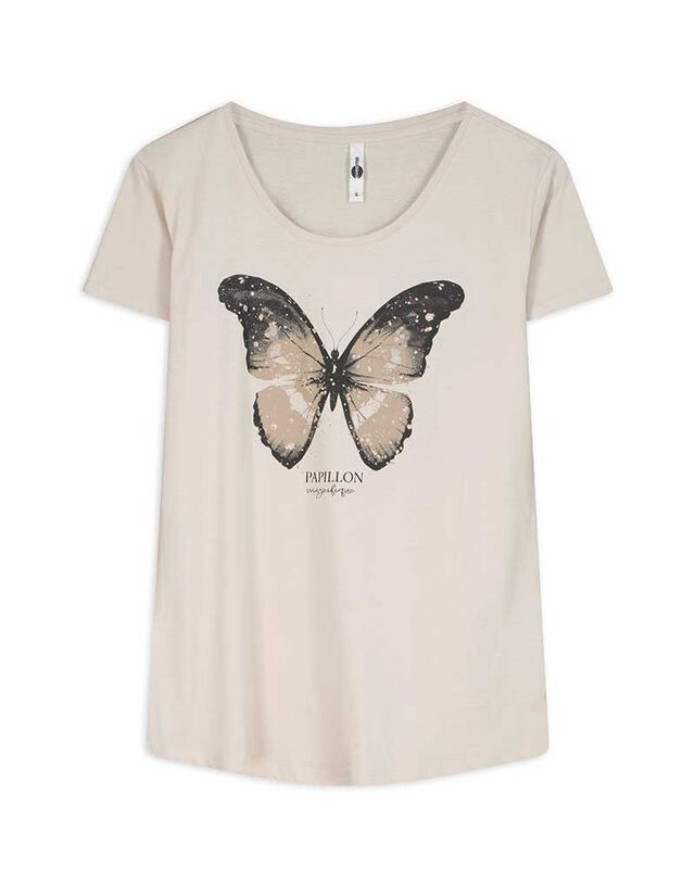 Póló - Csillámos nyomott minta - feher