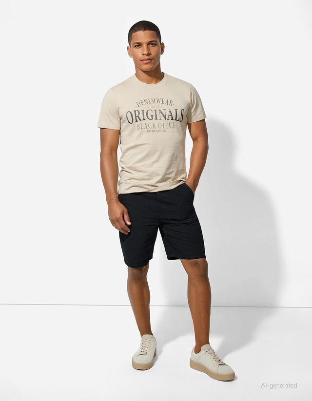 Póló - Nyomott minta - sárga