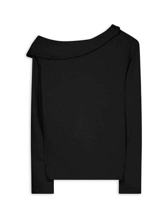 Hosszú ujjú felső - Nyitott vállú - sötétbarna