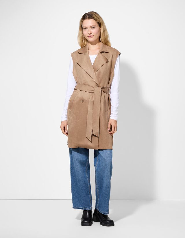 Mellény - Velúr utánzat - sötétbarna