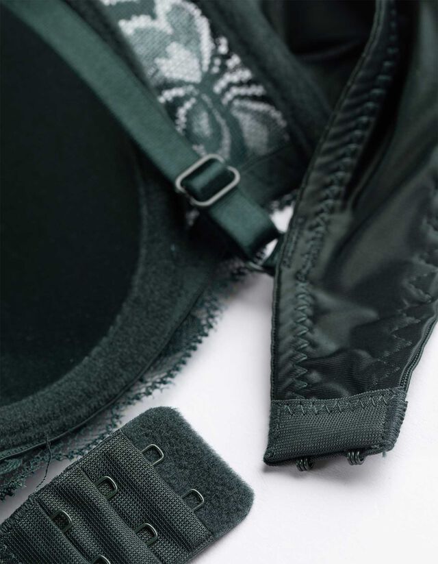 Sima felületű melltartó - merevítővel - sötétzöld