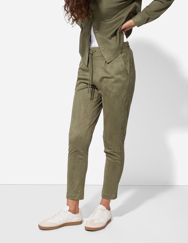 Nadrág - Velúr utánzat - sötétbarna