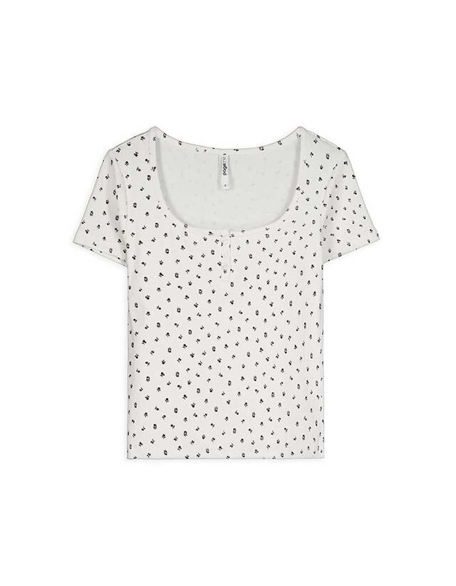 Póló - Bordázott - feher