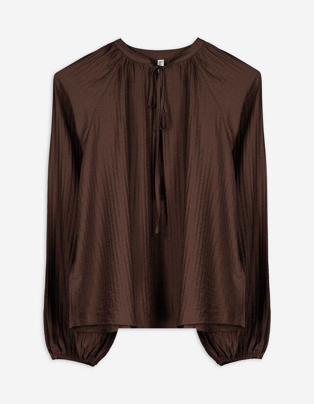 Blúz - V-kivágás - bézs