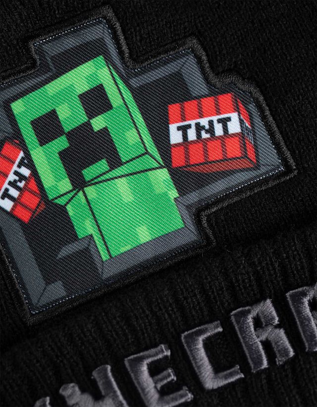 Sapka, sál és kesztyűk szett - Minecraft - fekete