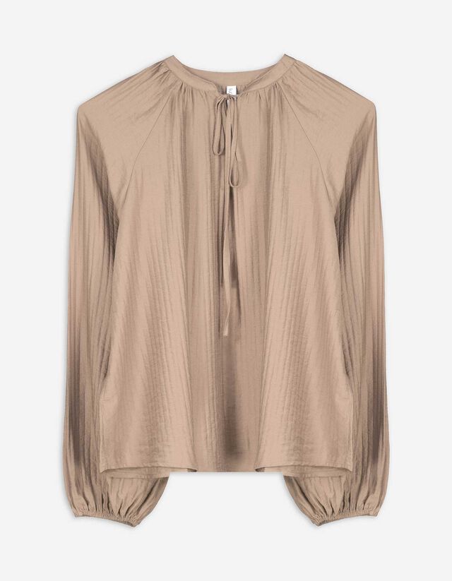Blúz - V-kivágás - bézs