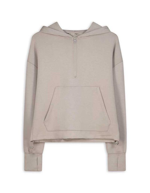 Kapucnis felső - Lélegző szövet - bézs