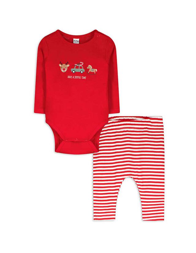 Bodyból és nadrágból álló szett - 2 darabos csomag - piros