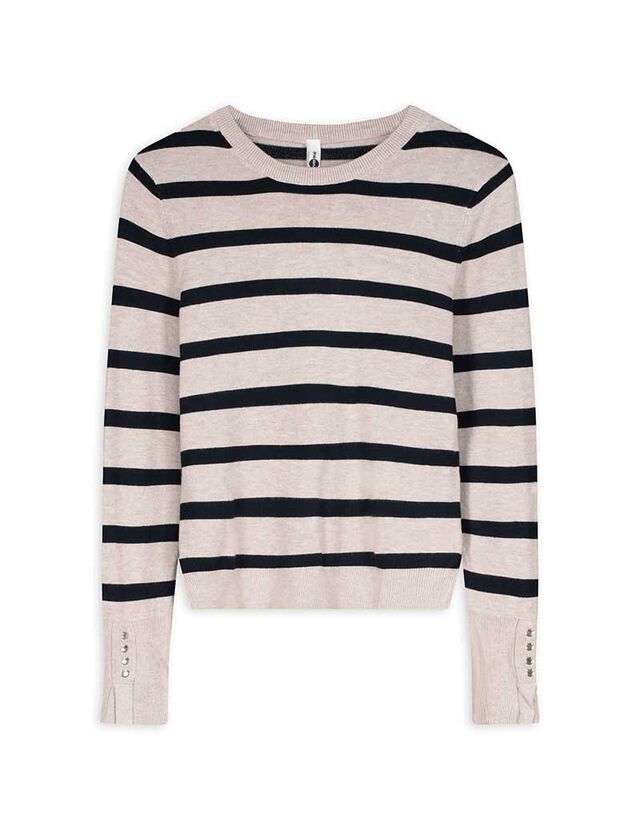 Pulóver - Díszgombokkal - feher