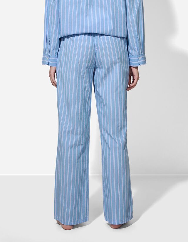 Felsőből és nadrágból álló pizsama szett - Szőtt szövet - feher