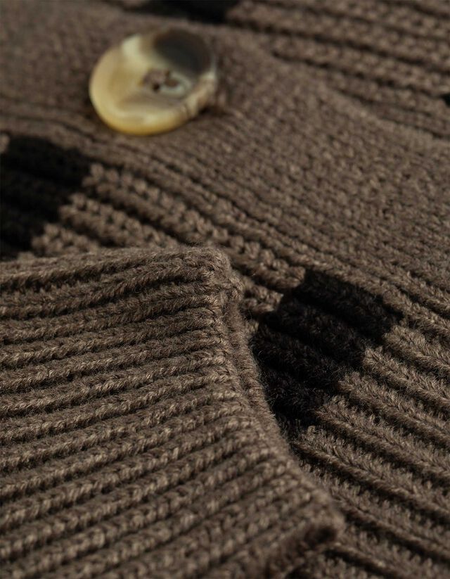 Kötött kardigán - Gombolópántos - sötétszürke