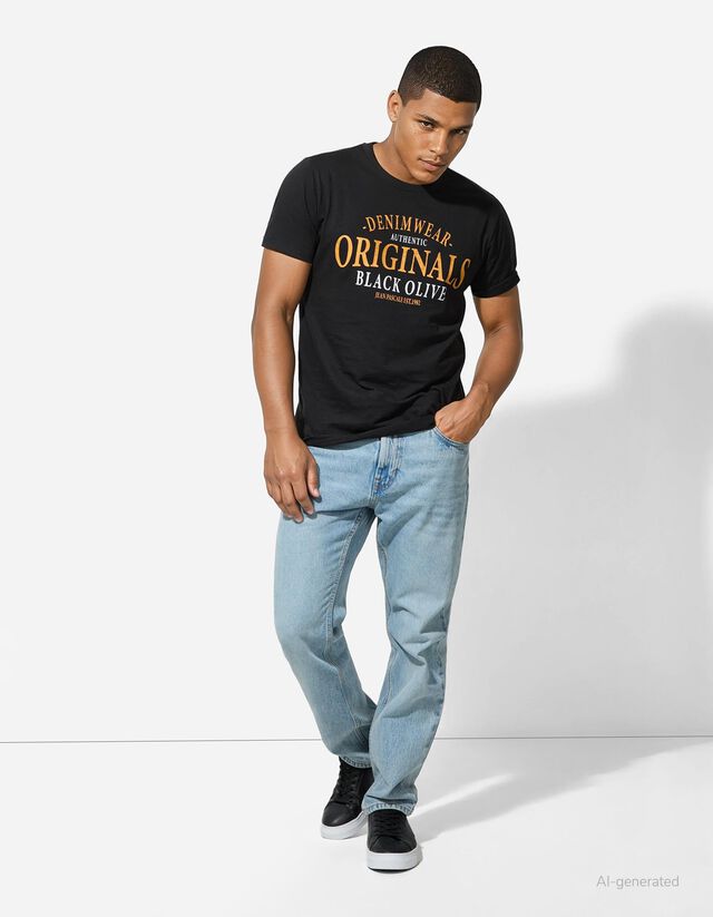 Póló - Nyomott minta - sárga